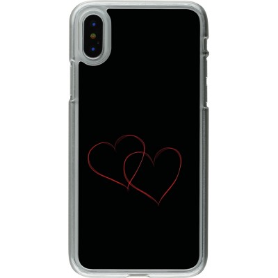 Coque iPhone X / Xs - Plastique transparent Valentine 2023 attached heart