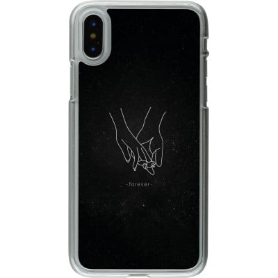 Coque iPhone X / Xs - Plastique transparent Valentine 2023 hands forever