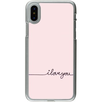 Coque iPhone X / Xs - Plastique transparent Valentine 2023 i love you writing