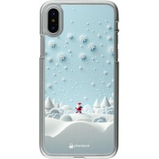 Coque iPhone X / Xs - Plastique transparent Noël 2023 Petit Père Flocon