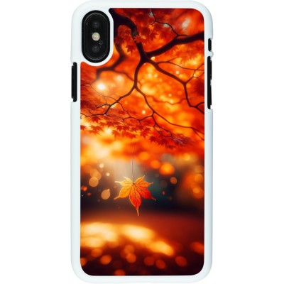 Coque iPhone X / Xs - Plastique blanc Automne Magique Orange