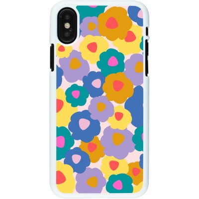 Coque iPhone X / Xs - Plastique blanc Easter 2024 flower power