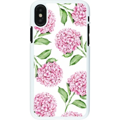 Coque iPhone X / Xs - Plastique blanc Easter 2024 pink flowers