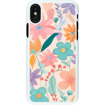 Coque iPhone X / Xs - Plastique blanc Easter 2024 spring flowers