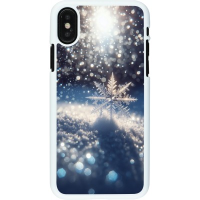 Coque iPhone X / Xs - Plastique blanc Flocon Solaire Éclat