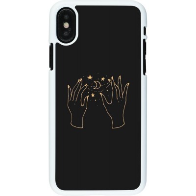 Coque iPhone X / Xs - Plastique blanc Grey magic hands