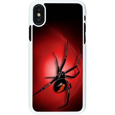 Coque iPhone X / Xs - Plastique blanc Halloween 2023 spider black widow