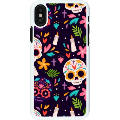 Coque iPhone X / Xs - Plastique blanc Halloween 2023 mexican style