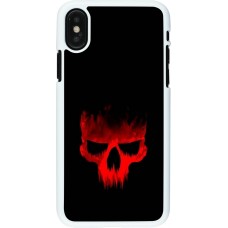 Coque iPhone X / Xs - Plastique blanc Halloween 2023 scary skull