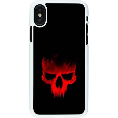 Coque iPhone X / Xs - Plastique blanc Halloween 2023 scary skull