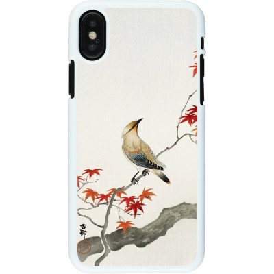 Coque iPhone X / Xs - Plastique blanc Japanese Bird