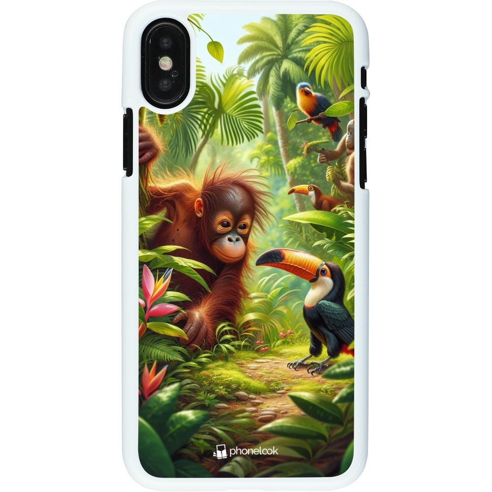 Coque iPhone X / Xs - Plastique blanc Jungle Tropicale Tayrona