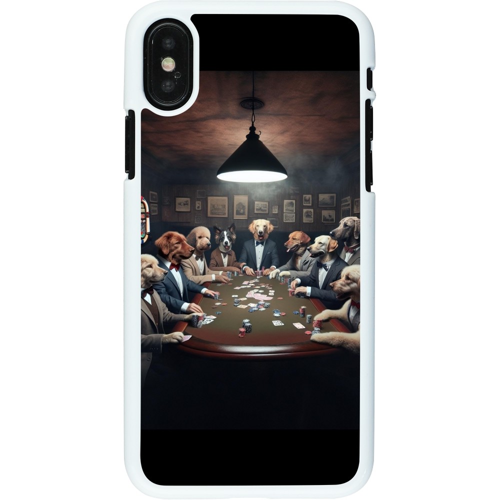 Coque iPhone X / Xs - Plastique blanc Les pokerdogs