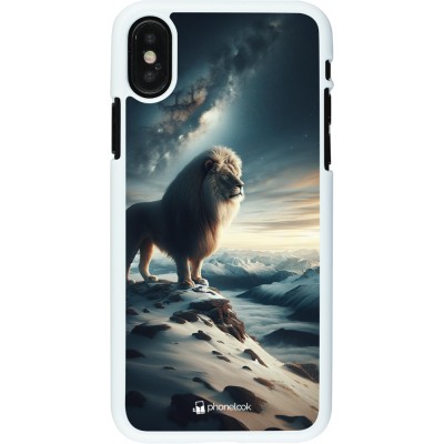 Coque iPhone X / Xs - Plastique blanc Le lion blanc