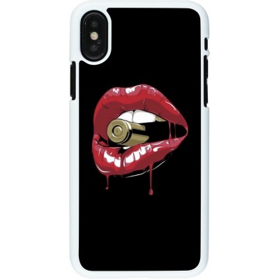 Coque iPhone X / Xs - Plastique blanc Lips bullet