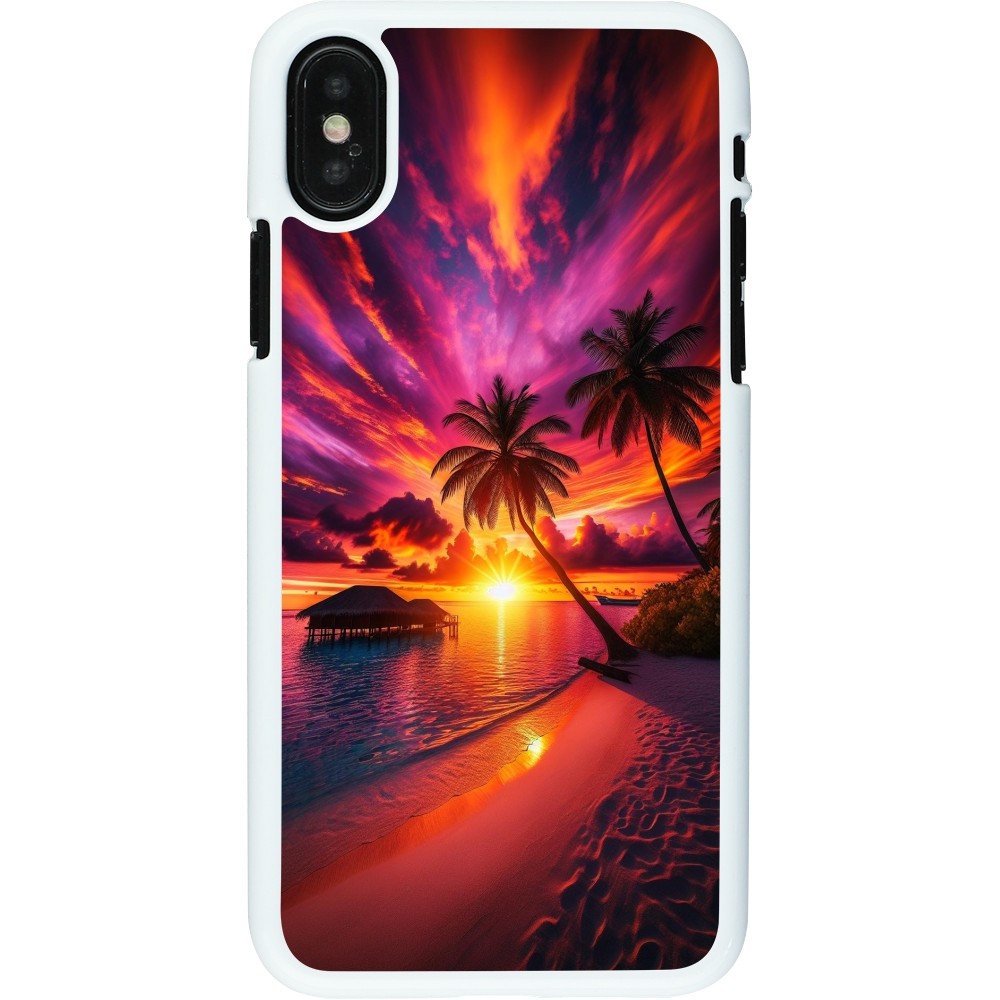 Coque iPhone X / Xs - Plastique blanc Maldives Dusk Bliss