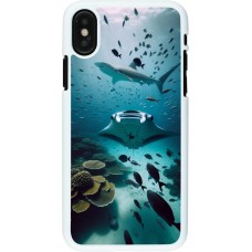 Coque iPhone X / Xs - Plastique blanc Manta Lagon Nettoyage