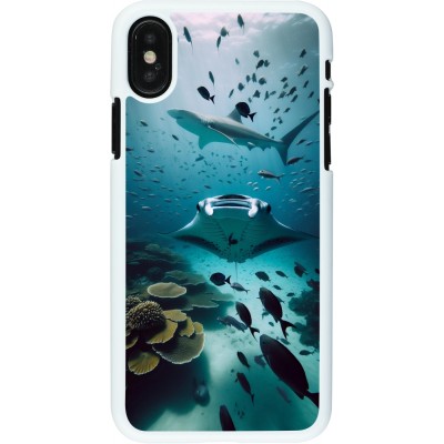 Coque iPhone X / Xs - Plastique blanc Manta Lagon Nettoyage