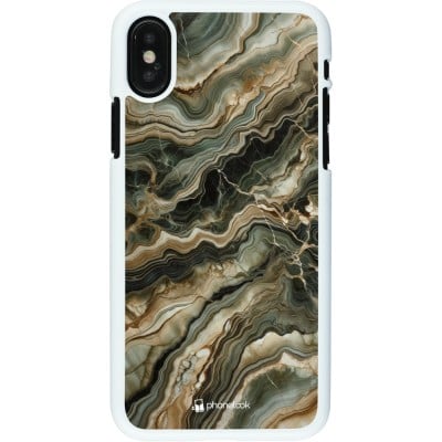 Coque iPhone X / Xs - Plastique blanc Marbre Olive