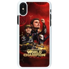 Coque iPhone X / Xs - Plastique blanc Max Verstappen Champion 2023