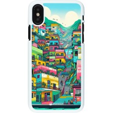 Coque iPhone X / Xs - Plastique blanc Medellin Comuna 13 Art