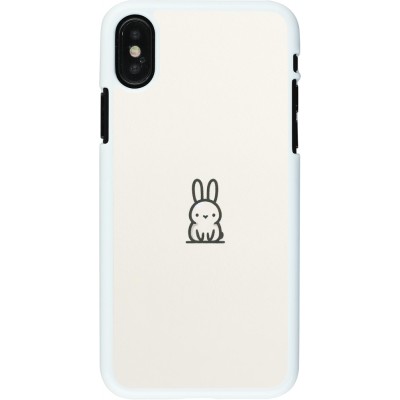 Coque iPhone X / Xs - Plastique blanc Minimal bunny cutie