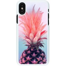 Coque iPhone X / Xs - Plastique blanc Purple Pink Pineapple