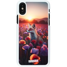 Coque iPhone X / Xs - Plastique blanc Renard pourpre au crépuscule