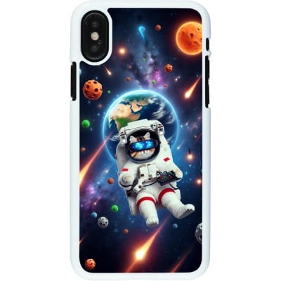 Coque iPhone X / Xs - Plastique blanc VR SpaceCat Odyssey