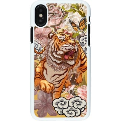 Coque iPhone X / Xs - Plastique blanc Spring 23 japanese tiger