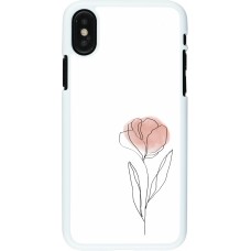 Coque iPhone X / Xs - Plastique blanc Spring 23 minimalist flower