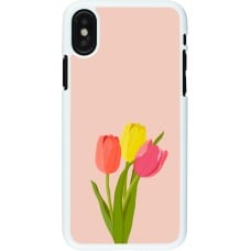 Coque iPhone X / Xs - Plastique blanc Spring 23 tulip trio