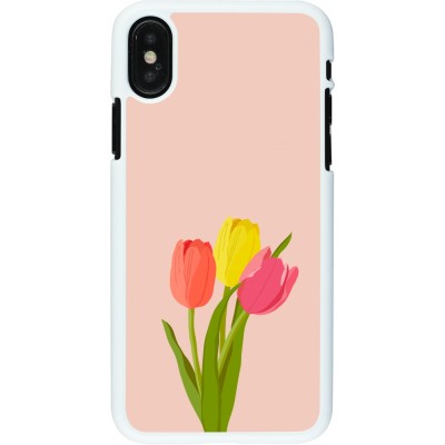 Coque iPhone X / Xs - Plastique blanc Spring 23 tulip trio