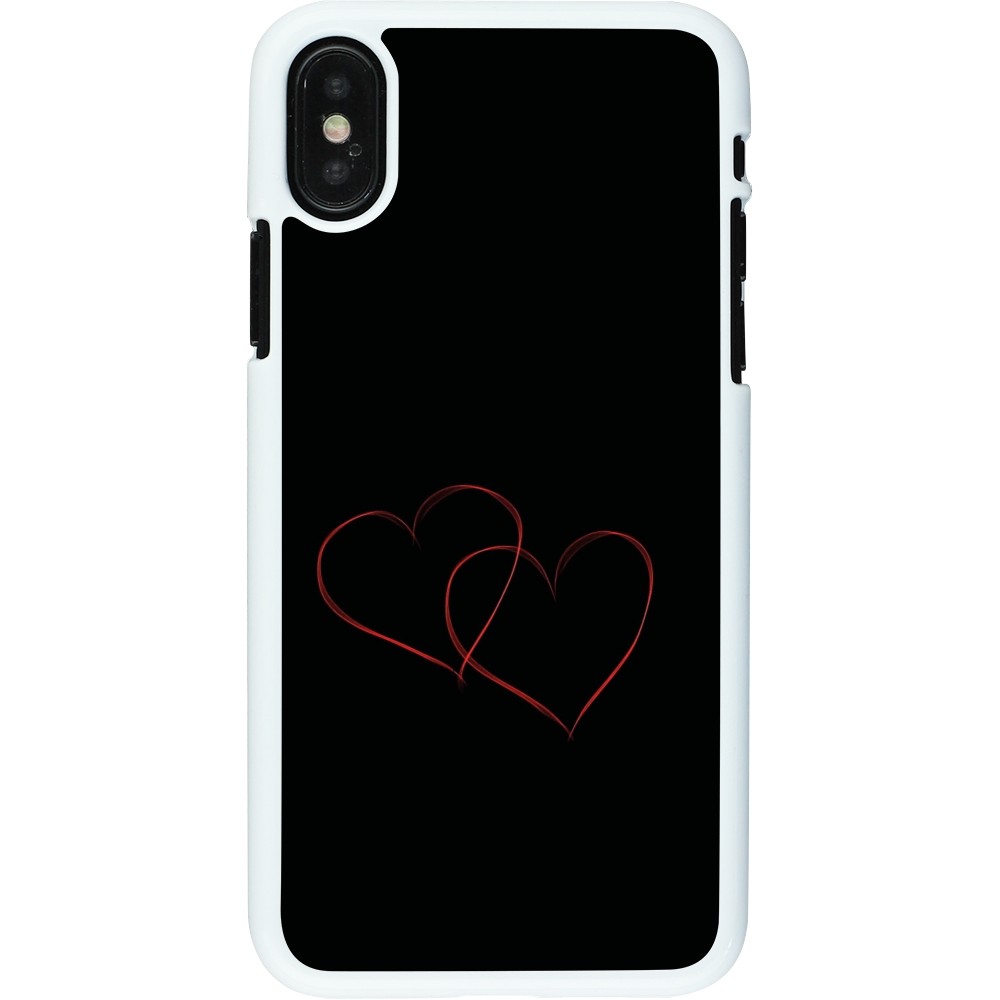 Coque iPhone X / Xs - Plastique blanc Valentine 2023 attached heart