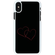 Coque iPhone X / Xs - Plastique blanc Valentine 2023 attached heart