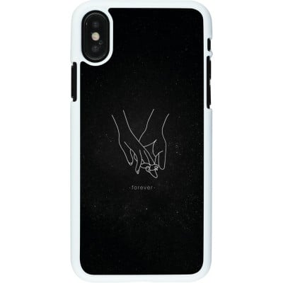 Coque iPhone X / Xs - Plastique blanc Valentine 2023 hands forever