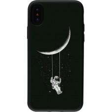 Coque iPhone X / Xs - Silicone rigide noir Astro balançoire