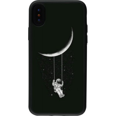 Coque iPhone X / Xs - Silicone rigide noir Astro balançoire