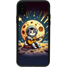 Coque iPhone X / Xs - Silicone rigide noir AstroCat RockLune