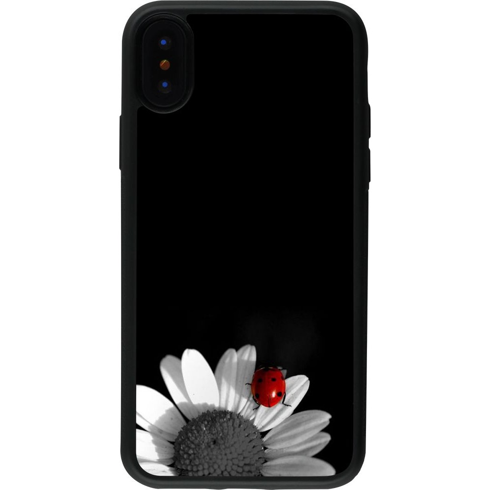 Coque iPhone X / Xs - Silicone rigide noir Black and white Cox