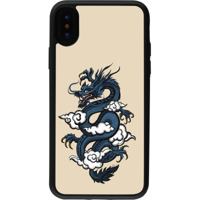 Coque iPhone X / Xs - Silicone rigide noir Blue Dragon Tattoo