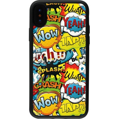 Coque iPhone X / Xs - Silicone rigide noir Cartoons slogans