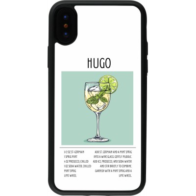 Coque iPhone X / Xs - Silicone rigide noir Cocktail recette Hugo