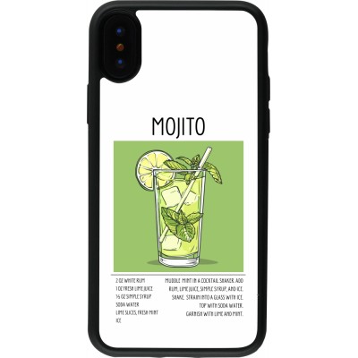 Coque iPhone X / Xs - Silicone rigide noir Cocktail recette Mojito