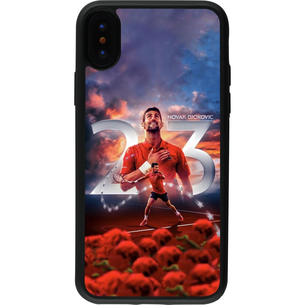 Coque iPhone X / Xs - Silicone rigide noir Djokovic 23 Grand Slam