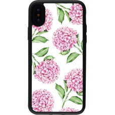 Coque iPhone X / Xs - Silicone rigide noir Easter 2024 pink flowers