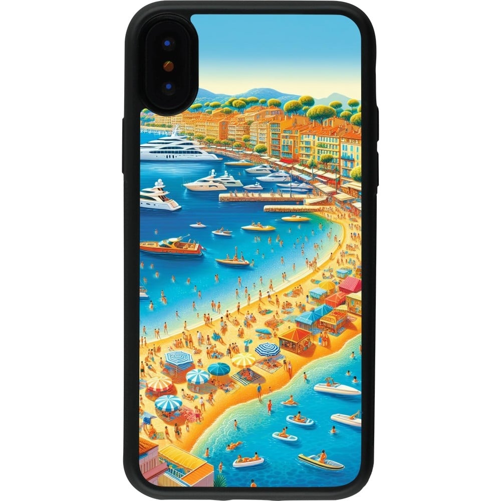 Coque iPhone X / Xs - Silicone rigide noir French Riviera People