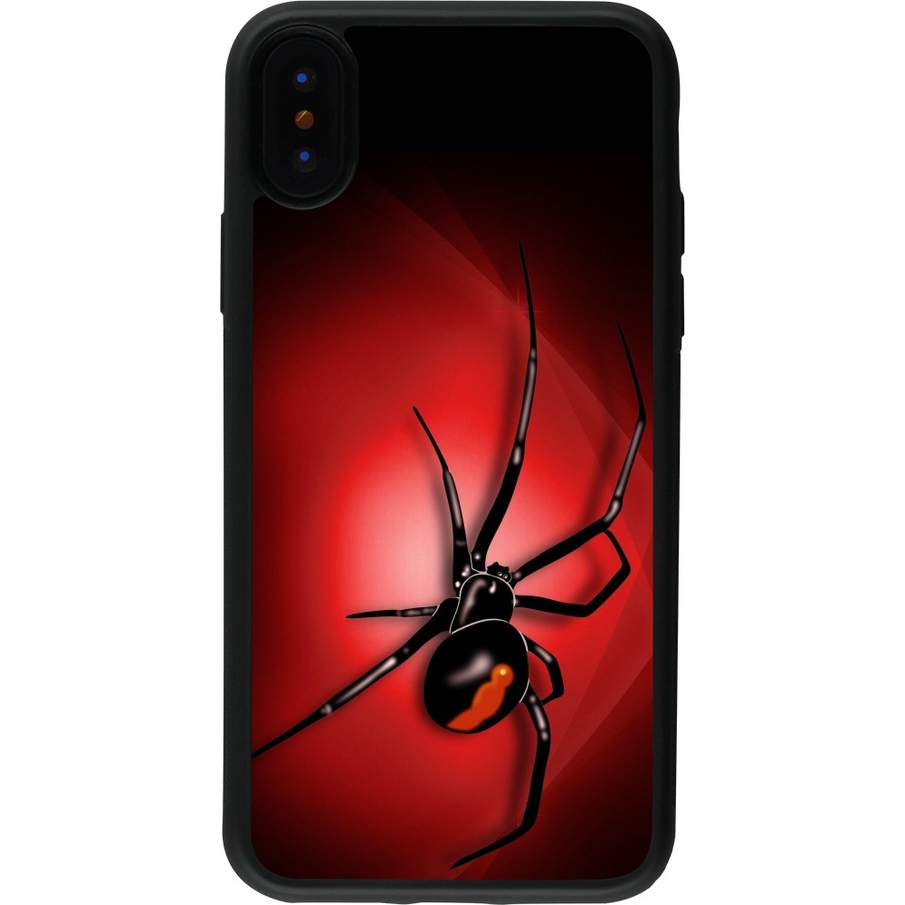 Coque iPhone X / Xs - Silicone rigide noir Halloween 2023 spider black widow