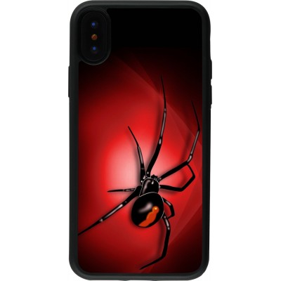 Coque iPhone X / Xs - Silicone rigide noir Halloween 2023 spider black widow