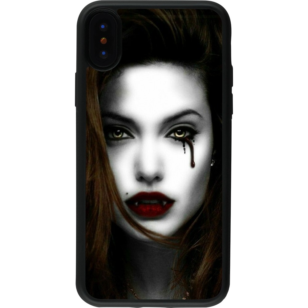 Coque iPhone X / Xs - Silicone rigide noir Halloween 2023 gothic vampire